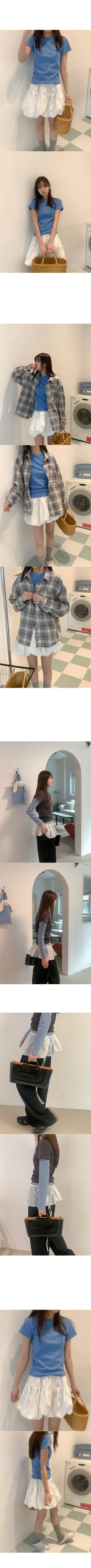 Cotton round short-sleeved T-shirt