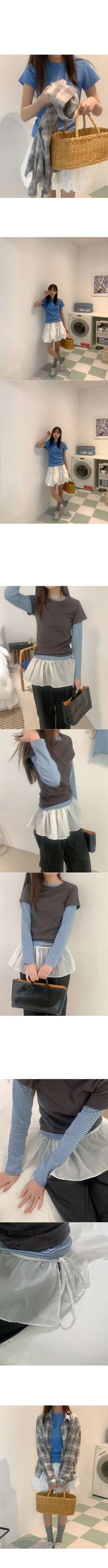 Cotton round short-sleeved T-shirt
