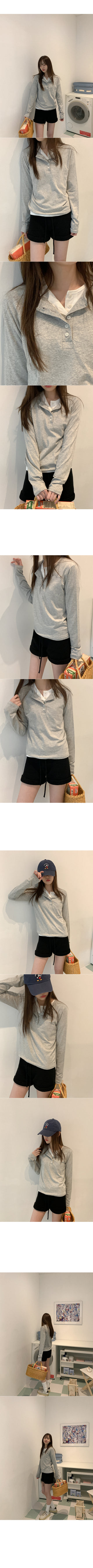 Modal button-up long-sleeved T-shirt