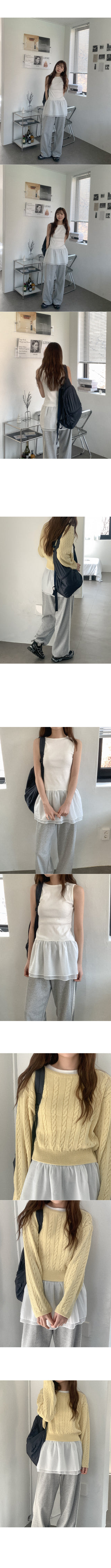 Layered cotton sleeveless top