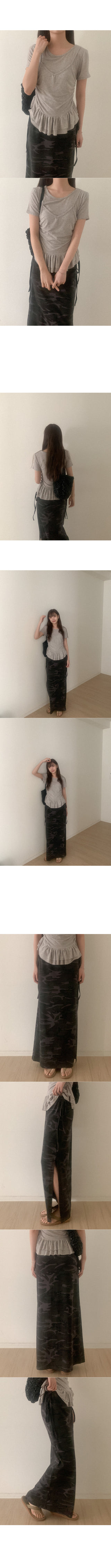 Bustier frill short-sleeved T-shirt