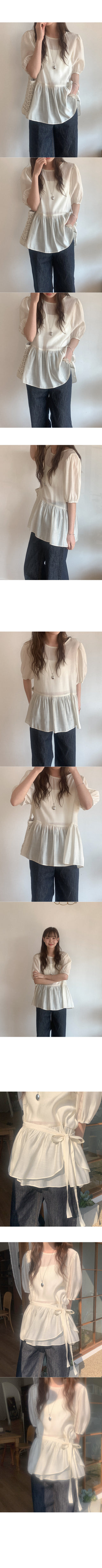 Tencel frill blouse set