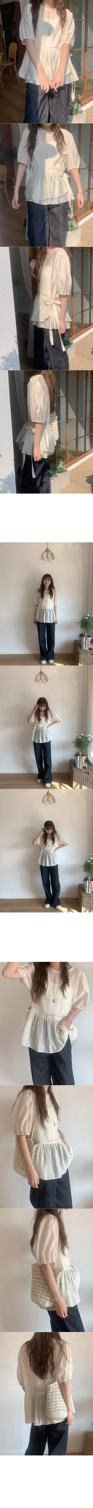Tencel frill blouse set
