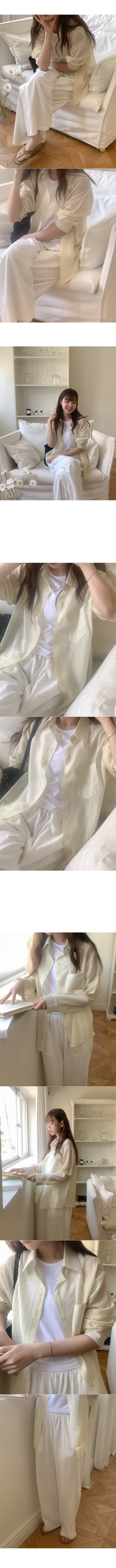 See-through striped shirt