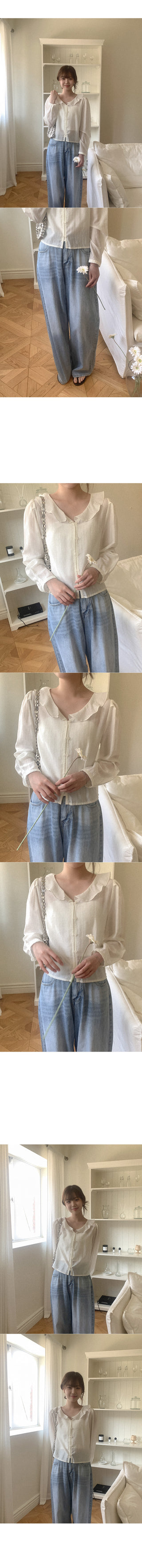 Tencel frill blouse