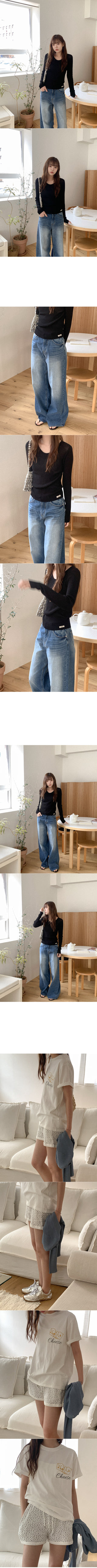Ribbed U-neck knit