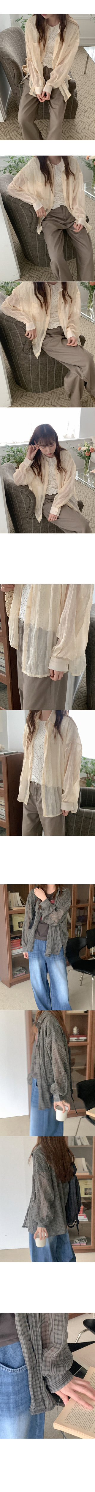 See-through check shirt