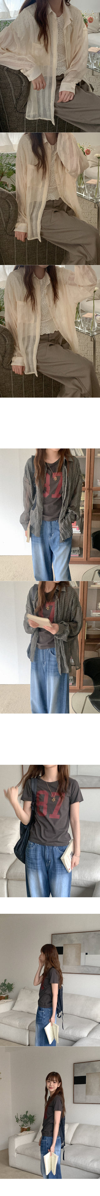 See-through check shirt