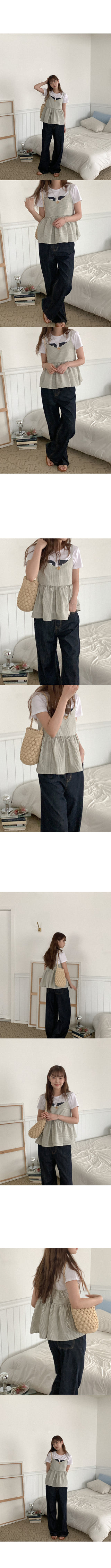 Cotton check sleeveless top