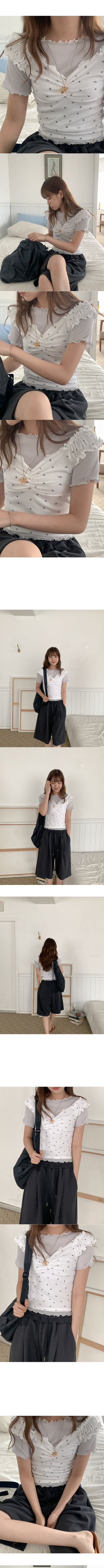 Flower Shirring Sleeveless