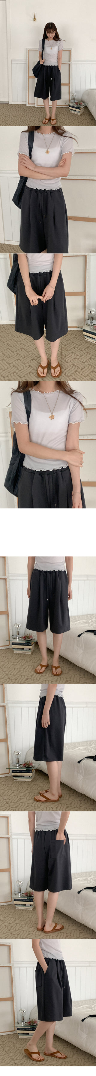 See-through wave short-sleeved T-shirt