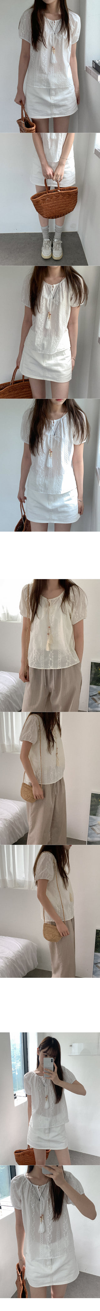 Flower stitch blouse
