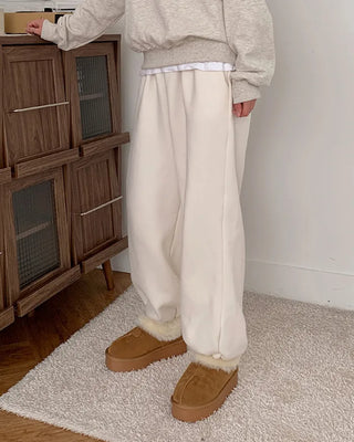Platform warm sheepskin boots
