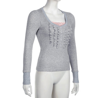 wooden ear fake two-piece knitted top