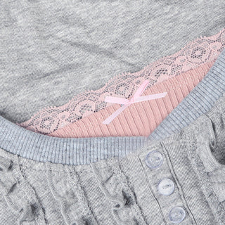 wooden ear fake two-piece knitted top