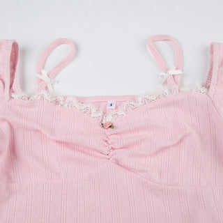 Lace patchwork square collar top