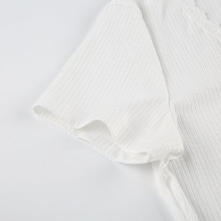flower stitch knitted top