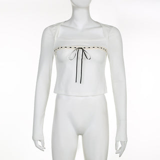 Square collar coquette tops