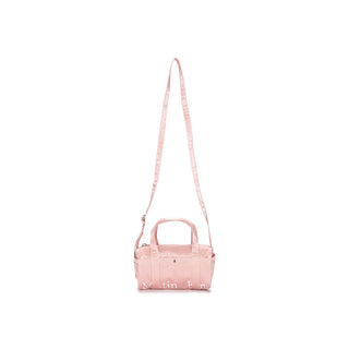 GLOSSY LOGO SPORTY MINI DUFFEL BAG IN LIGHT PINK