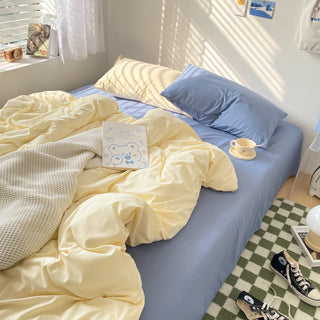 Soft Pastel Blue and Cream Bedding Set