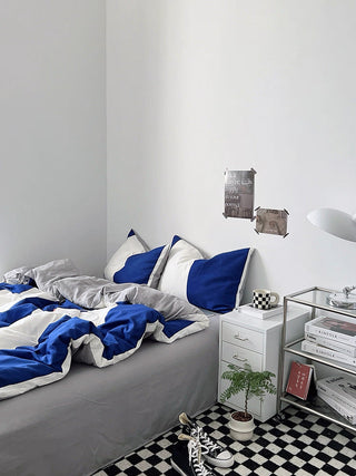 Minimalist Navy Duvet Cover Set