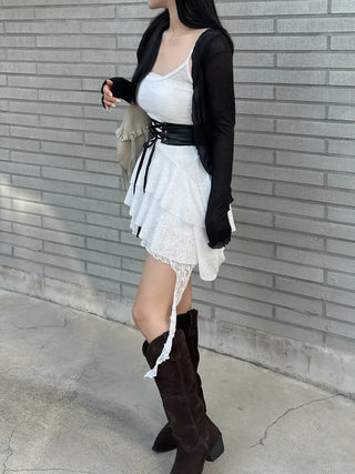 Bridgerton Button Ruffle Cardigan