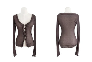Bridgerton Button Ruffle Cardigan