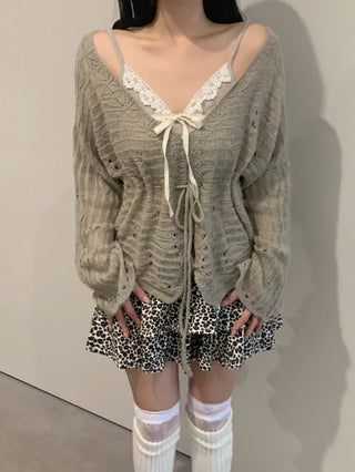 Sugar Angora Strap Cardigan