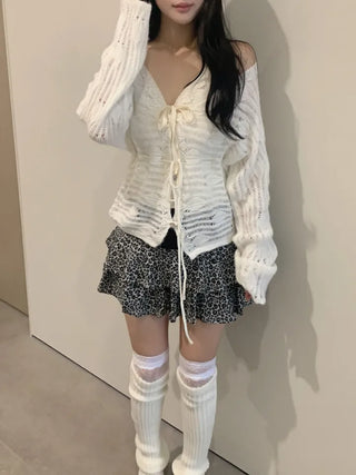 Sugar Angora Strap Cardigan