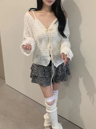 Sugar Angora Strap Cardigan