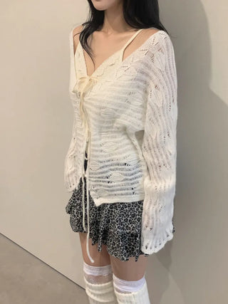 Sugar Angora Strap Cardigan
