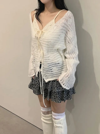 Sugar Angora Strap Cardigan