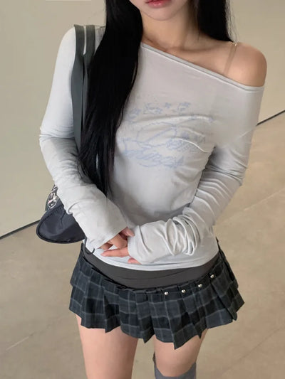 Dear Darling Tencel Lettering Long Sleeve T-shirt