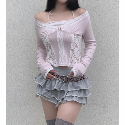 Lumi Lace Layered Gulim Long Sleeve T-shirt