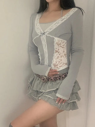 Lumi Lace Layered Gulim Long Sleeve T-shirt
