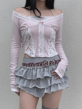 Lumi Lace Layered Gulim Long Sleeve T-shirt