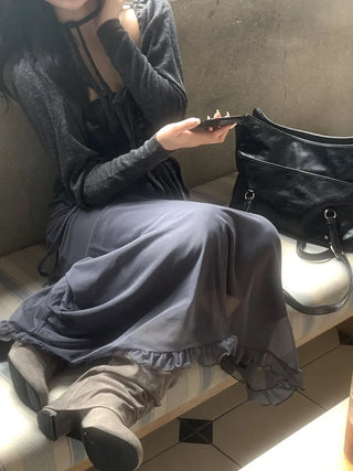 Open square puff strap top