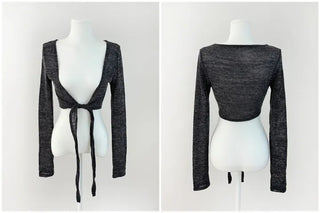 Slub knit bolero cardigan