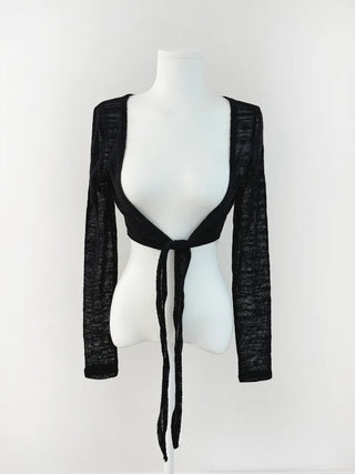 Slub knit bolero cardigan