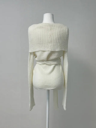 Faye Lace Top & Shawl Cardigan Set