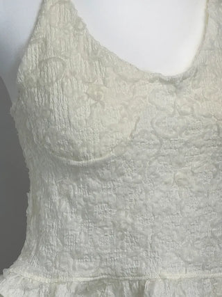 Rose Embroidered Halter Ruffle Bustier