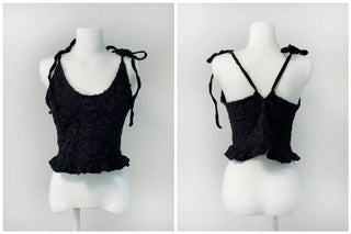 Rose Embroidered Halter Ruffle Bustier