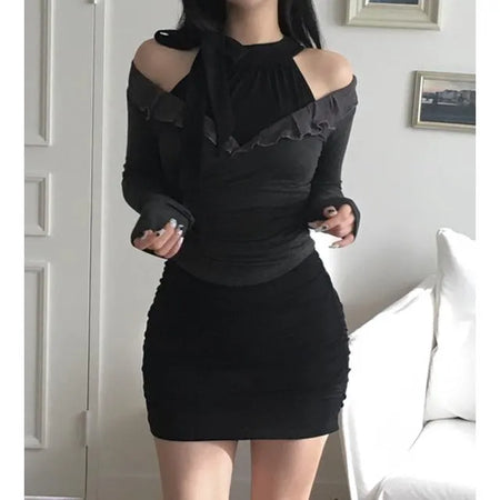 Eve Halter Ribbon Mini Dress