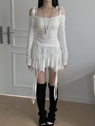Hesty Lace Layered Long Sleeve T-shirt