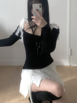 Hesty Lace Layered Long Sleeve T-shirt