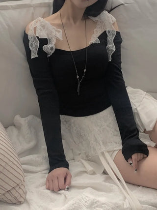 Hesty Lace Layered Long Sleeve T-shirt