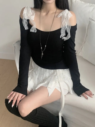 Hesty Lace Layered Long Sleeve T-shirt