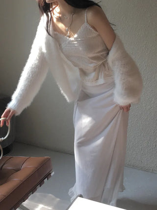 Lace Strap Velvet Long Sleeveless