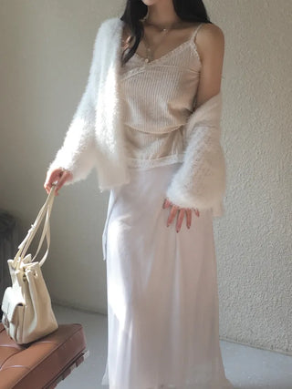 Lace Strap Velvet Long Sleeveless