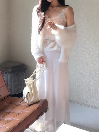 Lace Strap Velvet Long Sleeveless